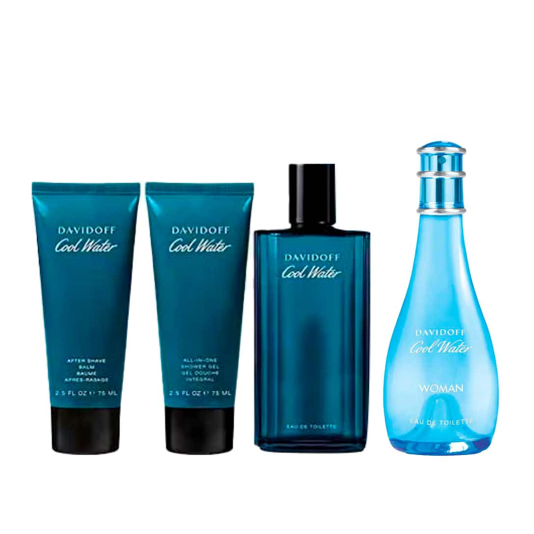 Davidoff Cool Water Men Festive Gift Set (EDT 125ml + Shower Gel 75ml + After Shave Balm 75ml) and Davidoff Cool Water EDT 100ml