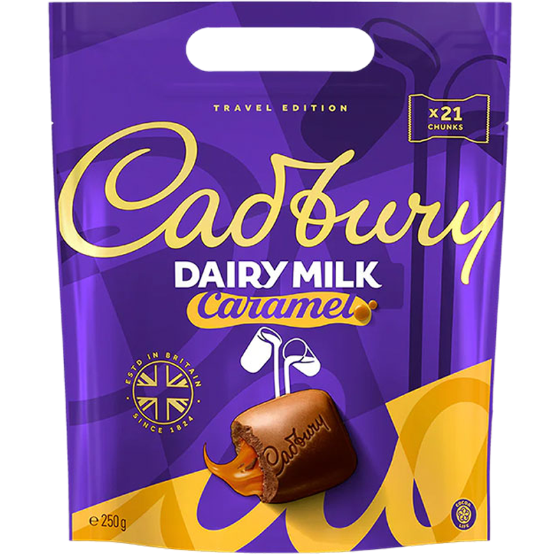 Cadbury Dairy Milk Caramel Chunks Pouch 250 Gm
