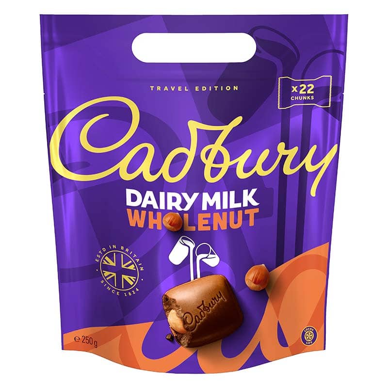 Cadbury Dairy Milk Wholenut Bag, 250GM