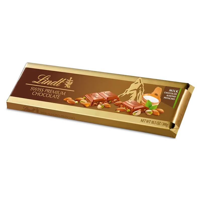 Lindt Milk Almond Pistachio Tablet Bar, 300GM
