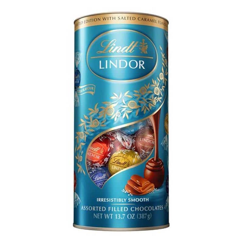 Lindt Lindor Assorted With Salted Caramel Tube 387Gm