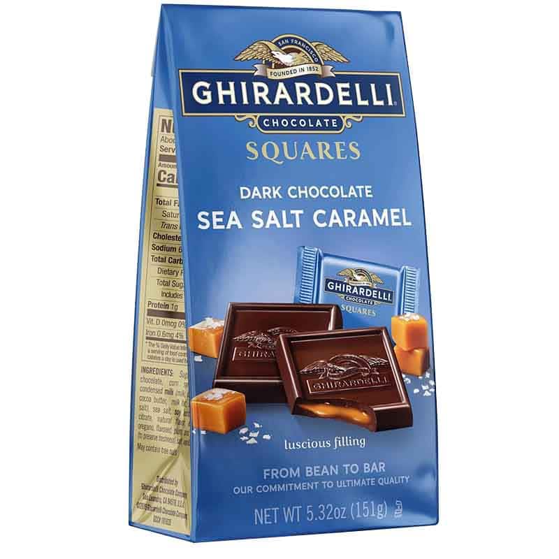 Ghirardelli Squares Dark Chocolate Sea Salt Caramel Bag 151GM