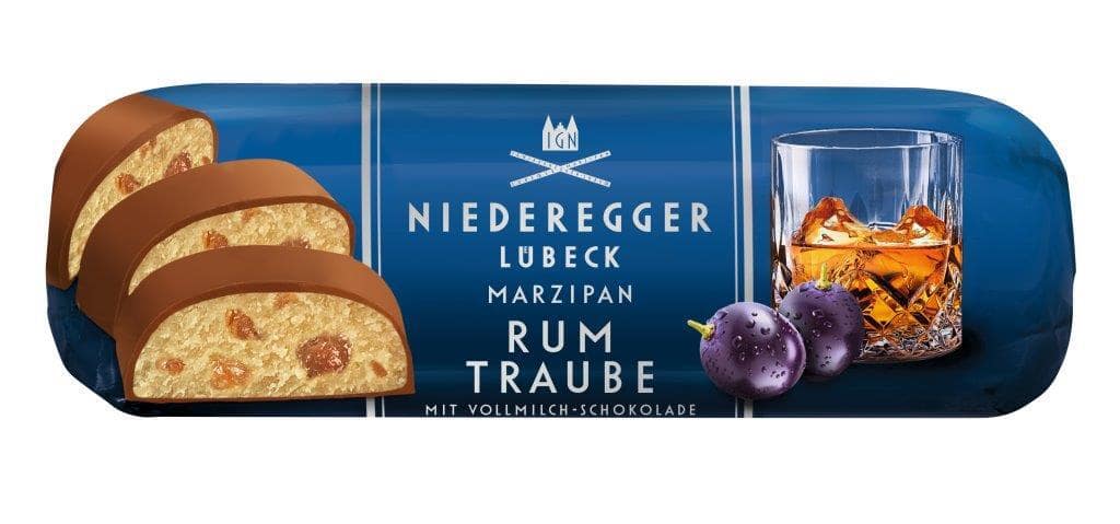 Niederegger Marzipan Loaf Rum & Raisin in Milk Chocolate, 125g