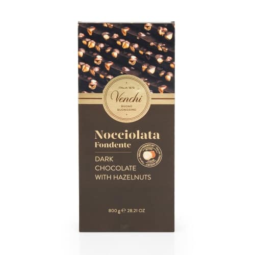 Venchi 60% Dark Chocolate, Hazelnut Maxi Bar, 800g