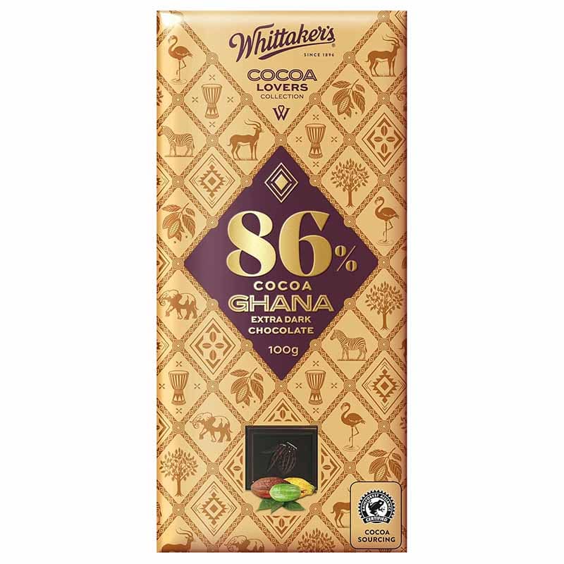 Whittakers 86% Ghana Extra Dark Bar, 100GM