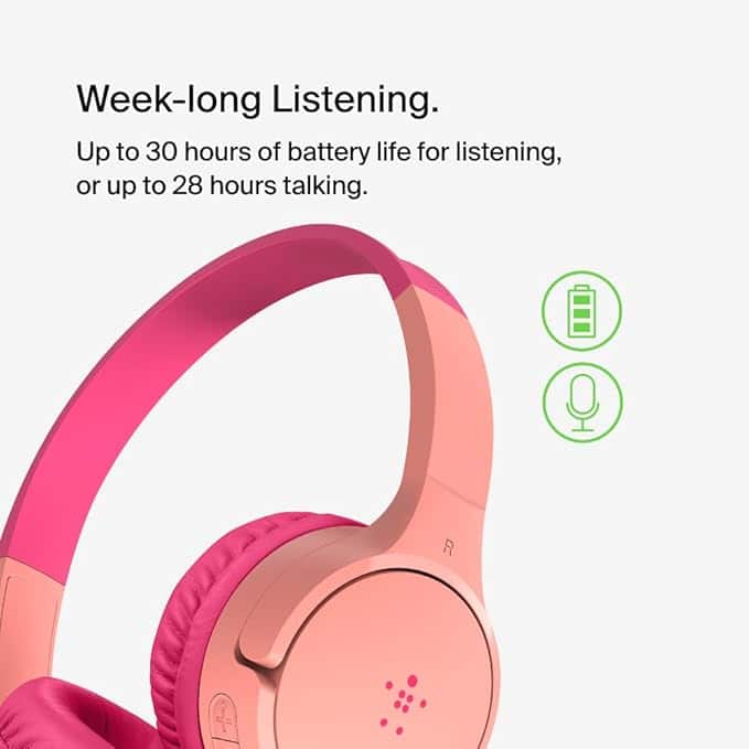 Belkin SoundForm Kids Wireless Headset, Pink