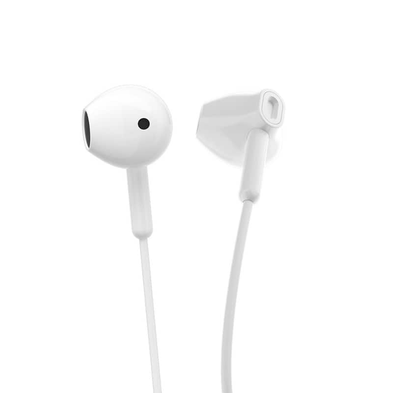 HYPHEN WF100 Type-C Wired Earphones, Flat Buds, USB-C, White