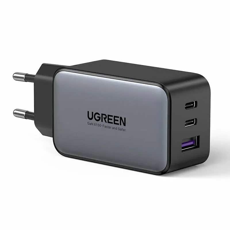 UGREEN 65W 3 Port USB C Charger 2C1A GaN Fast Charger, Black