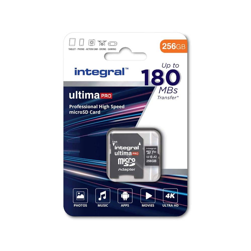 Integral Memory Micro Sd Adapter High 256GB, Black