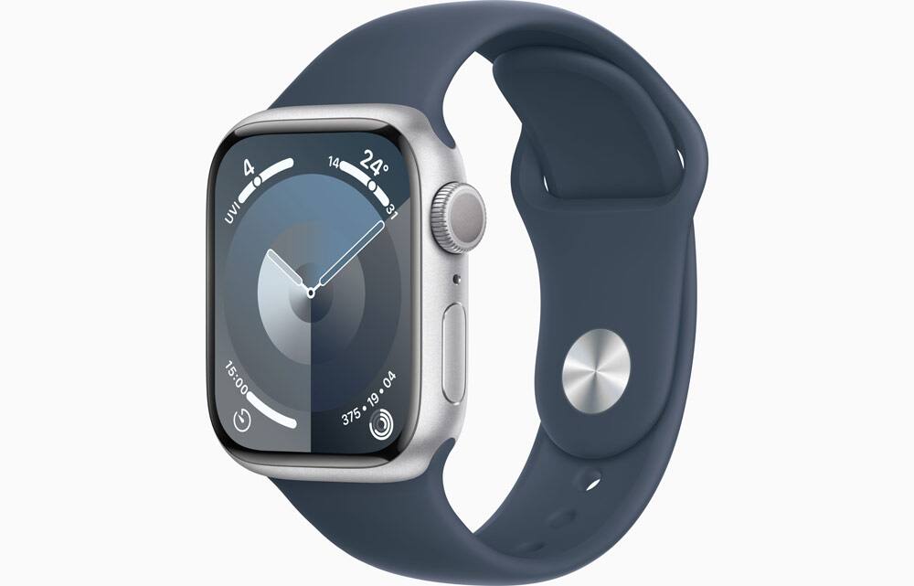 Apple Watch Series 9, 41mm, Storm Blue, S/M (smaller wrists)