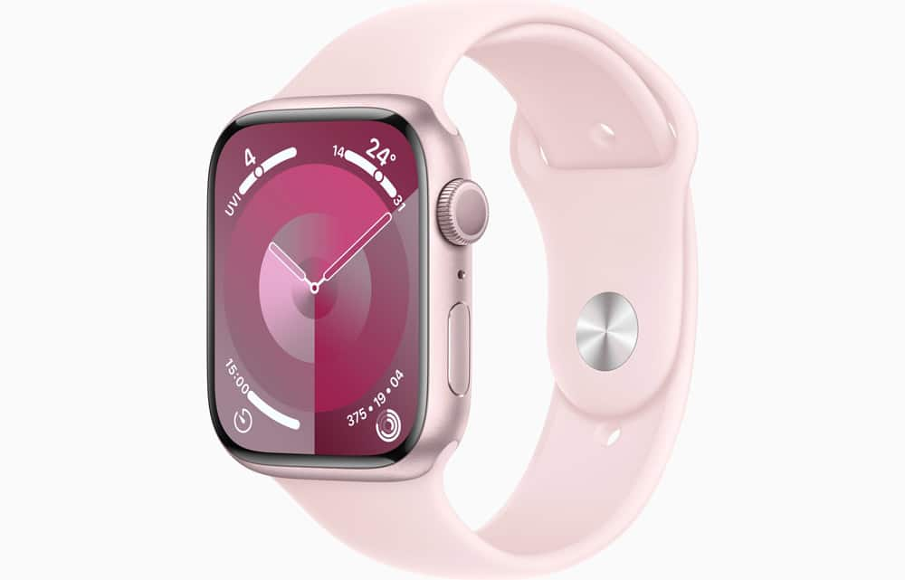 Apple Watch Series 9, 45mm, Pink, S/M (smaller wrists)