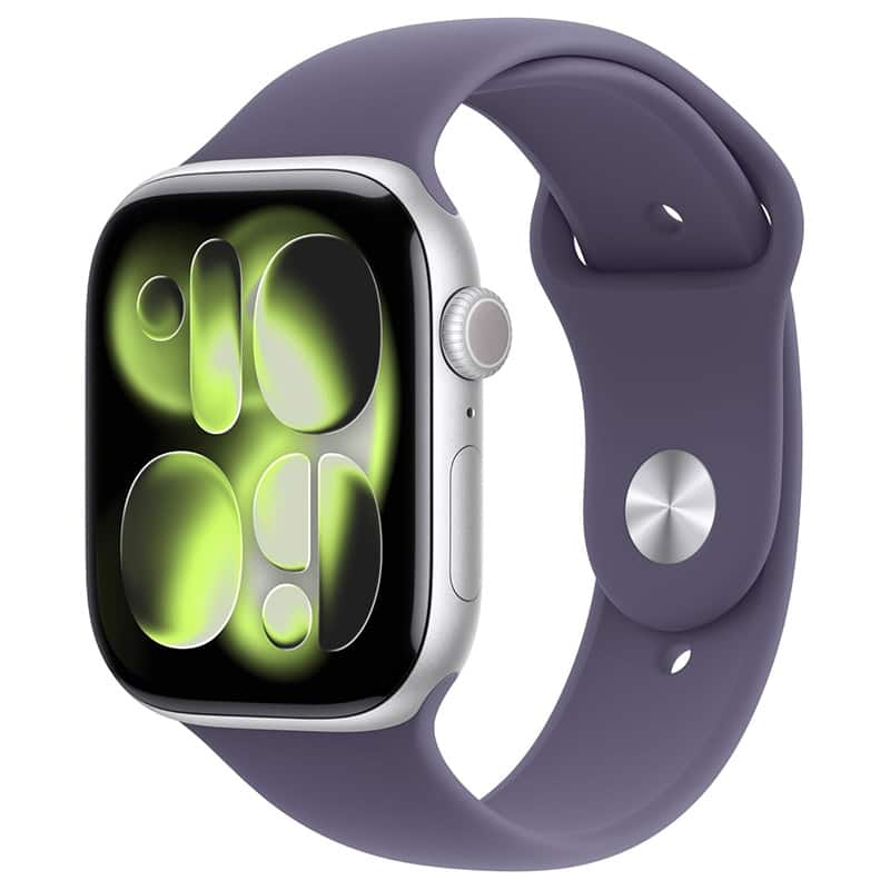 Apple Watch Series 11 GPS 46mm Silver Aluminium Case Purple Fog Sport Band