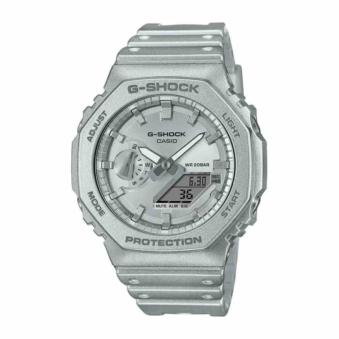 CASIO G-SHOCK GA-2100FF-8ADR - G1413,  MENS, DIAL COLOR - SILVER, CASE COLOR - SILVER