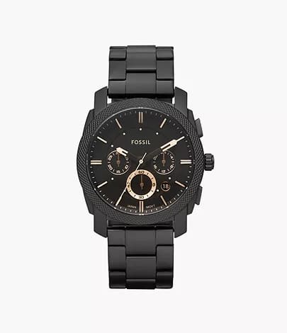 Machine Mid-Size Chronograph Black Stainless Steel Watch FS4682, 42 MM, Dial Colour - Black, Strap Colour - Black, Men