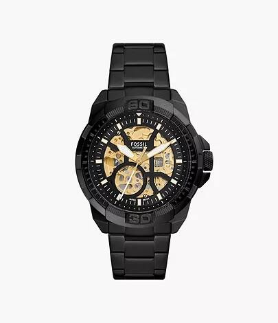 Bronson Automatic Black Stainless Steel Watch ME3217, 44 MM, Dial Colour - Black, Strap Colour - Black, Men