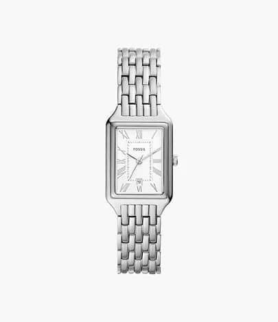 Fossil Women's Silver Analog Stainless Steel Watch ES5222, 23 MM