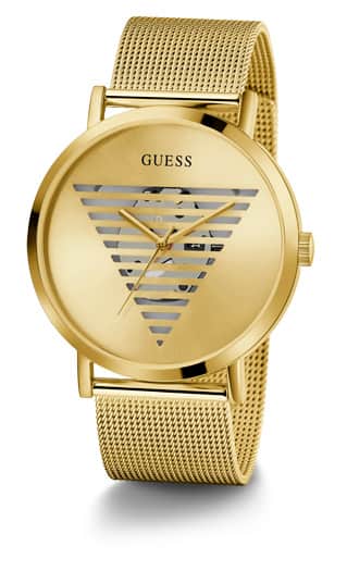 Guess Gold Tone Case Gold Tone Stainless Steel/Mesh Watch GW0502G1