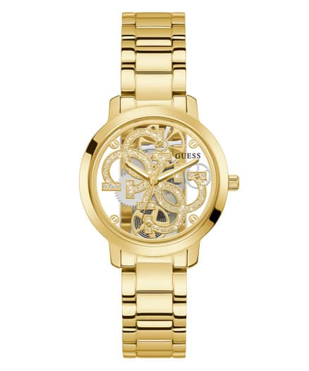 Guess Gold Tone Case Gold Tone Stainless Steel Watch GW0300L2