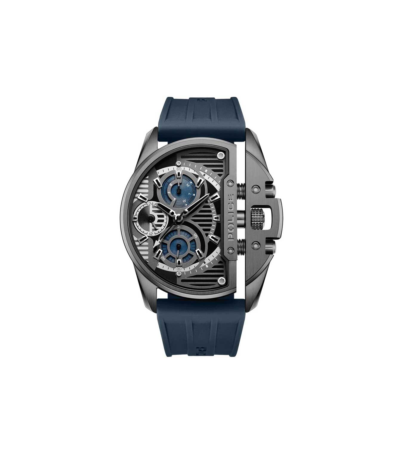 Police Men Watch, PEWGQ2203604, Dial Blue, Strap Blue