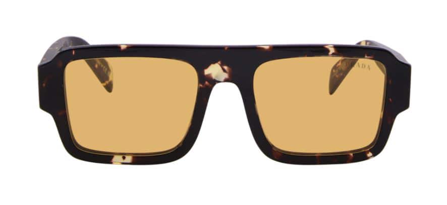 Prada PR A05SF 16O10C Sunglasses 55-19-145, Men, Black Malt Tortoise/Yellow