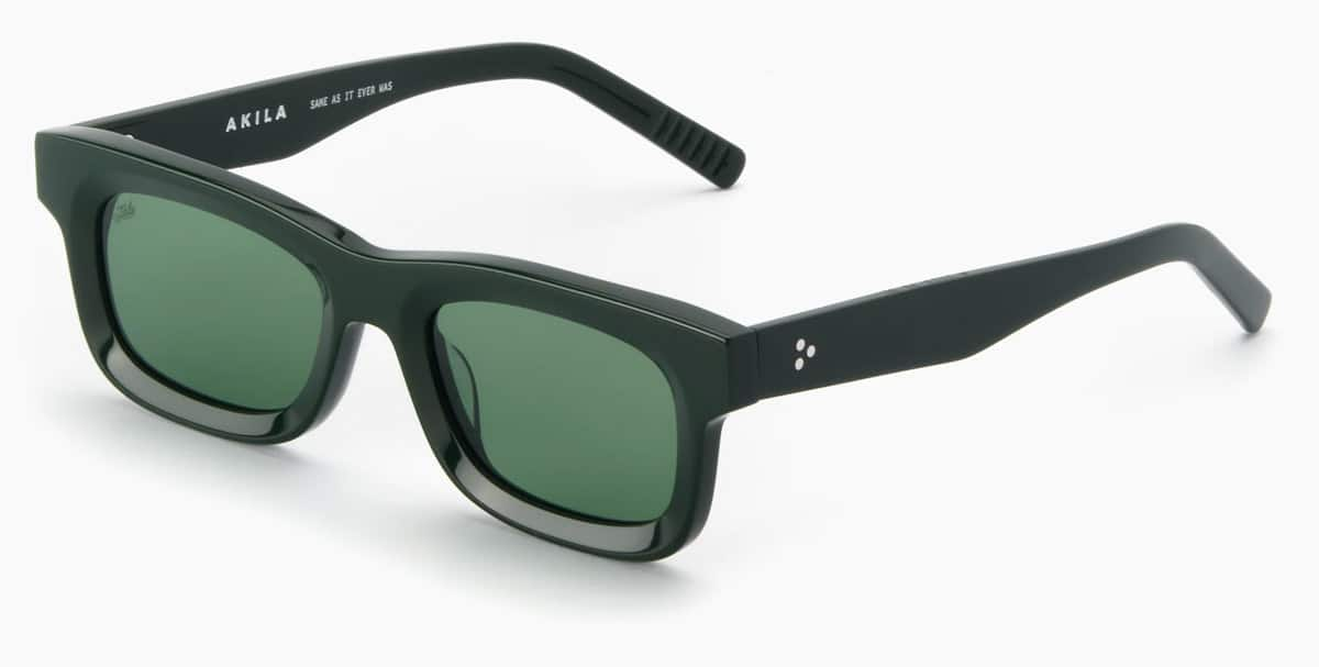 Akila Jubilee Sunglasses, Forest Green & Green, Unisex