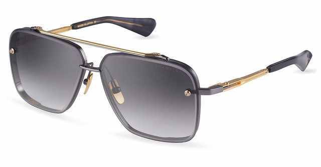 Dita Mach-Six Sunglasses, Black Rhodium - Yellow Gold, Men