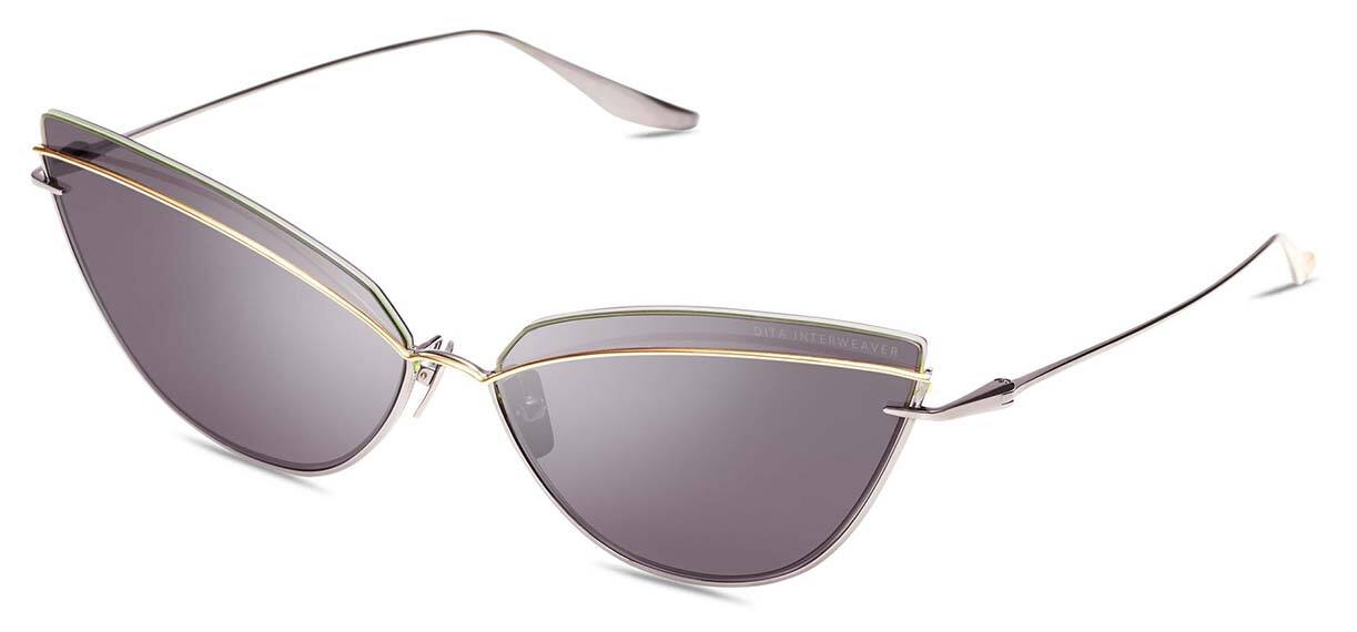 Dita Interweaver Sunglasses, Black Rhodium - Yellow Gold, Women