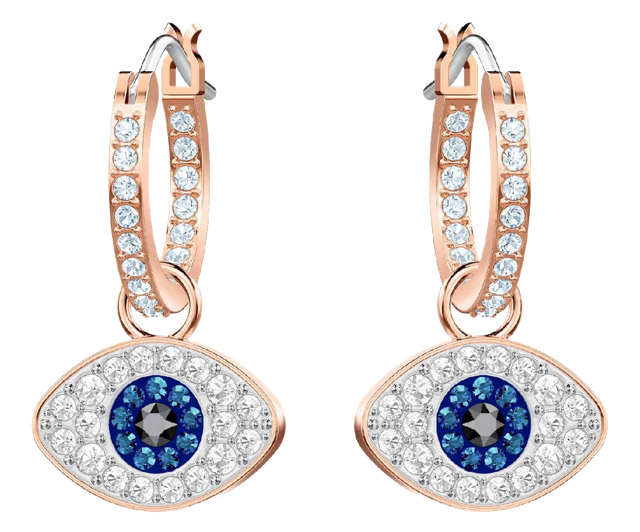 Swarovski Duo Evil Eye Hoop Pierced Earrings 5425857