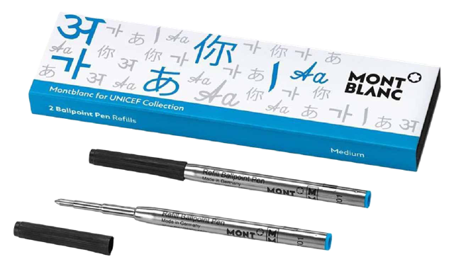 Montblanc 2 Ballpoint Pen Refills M UNICEF Turquoise - 116220