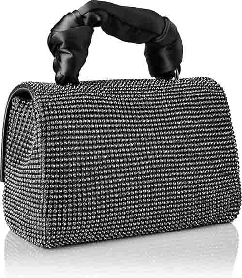 GUESS Lua Top Handle Flap Bag, Women, Black, 19 x 13 x 8cm