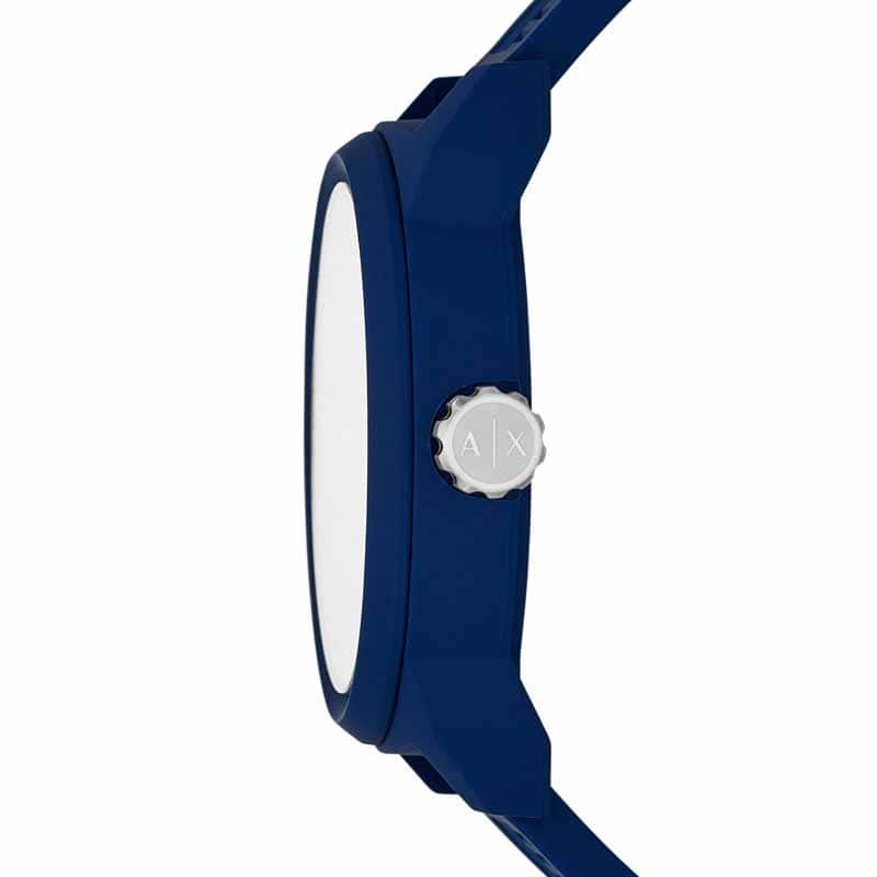 Armani Exchange Blue Watch AX1448 Quartz, Silicone Strap, 46 MM