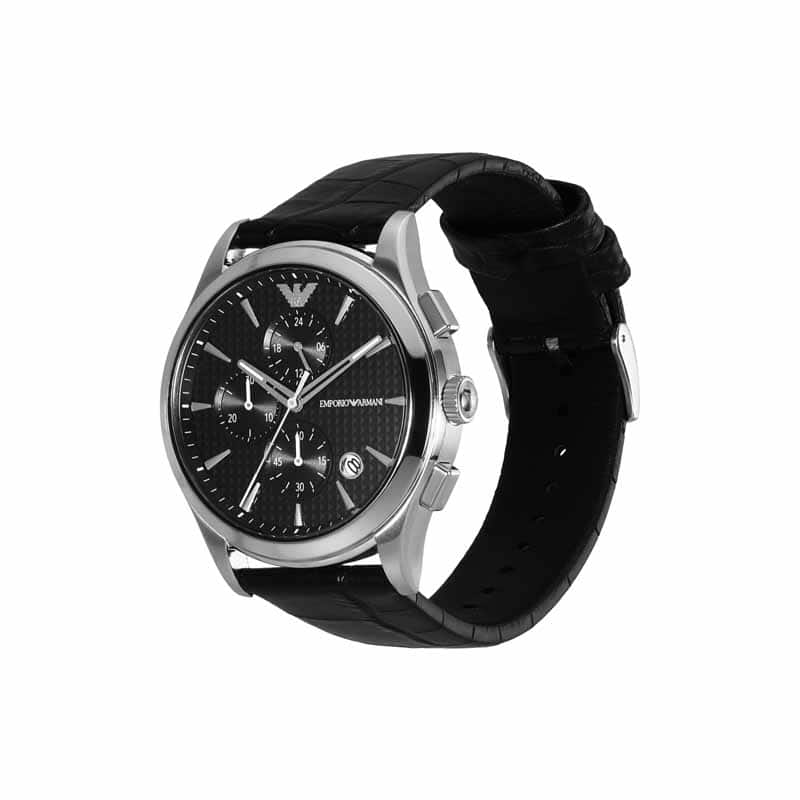 Emporio Armani Black Watch AR11530 Quartz, Leather Strap, 42 MM