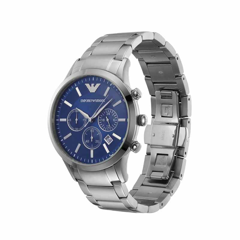 Emporio Armani Silver Watch AR2448 Quartz, Stainless Steel Strap, 43 MM