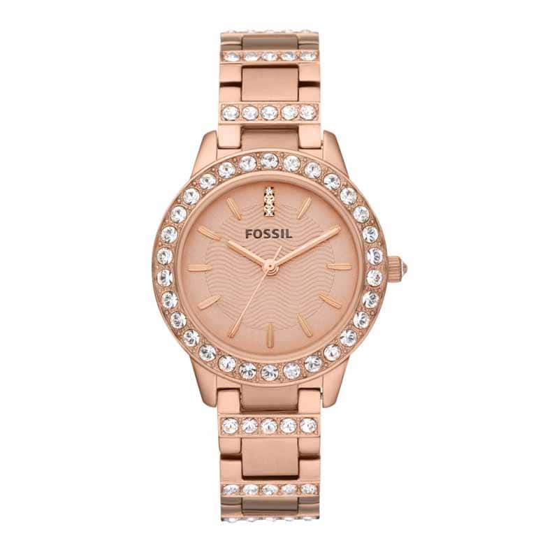 Fossil Jesse Rose Gold Watch ES3020 Quartz, Stainless Steel Strap, 34 MM