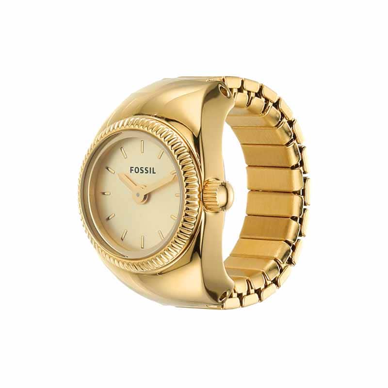 Fossil Ring Watch Gold Watch ES5246 Quartz, Stainless Steel Strap, 15 MM