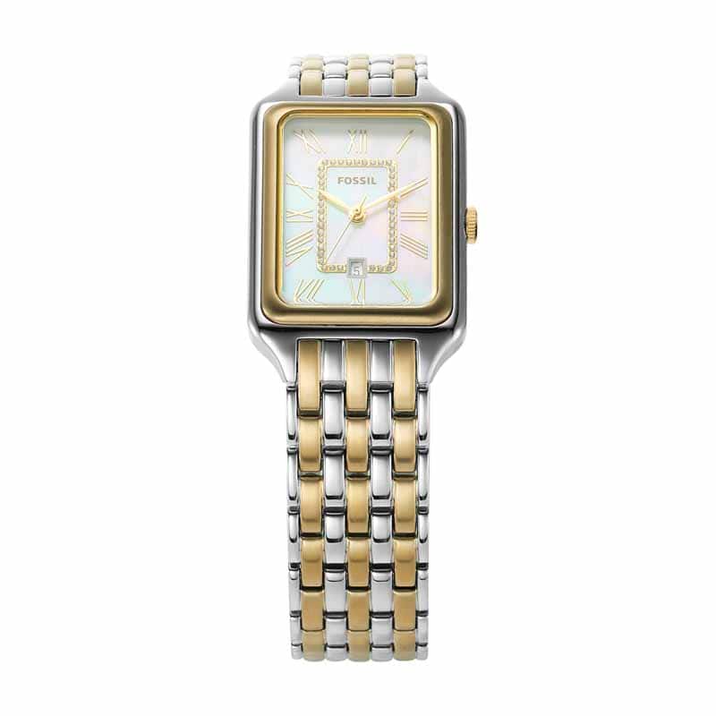 Fossil Raquel Two Tone Watch ES5305 Quartz, Stainless Steel Strap, 26 MM