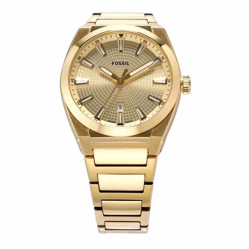 Fossil Everett Gold Watch FS5965 Quartz, Stainless Steel Strap, 42 MM