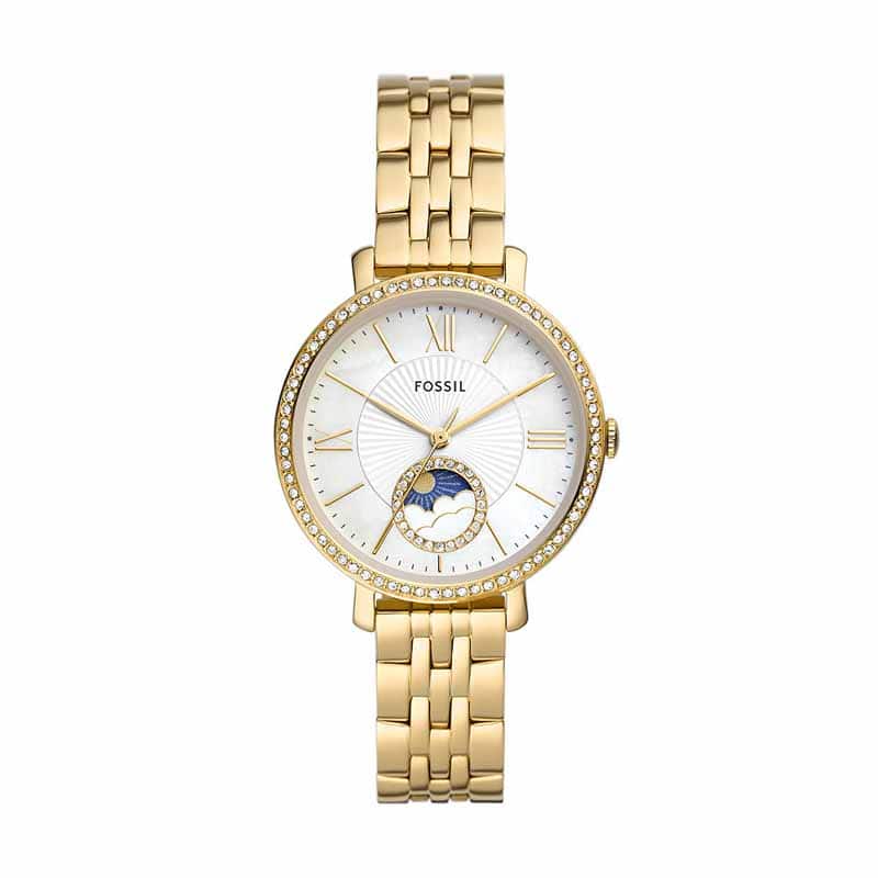 Fossil Jacqueline Gold Watch ES5167 Quartz, Stainless Steel Strap, 36 MM