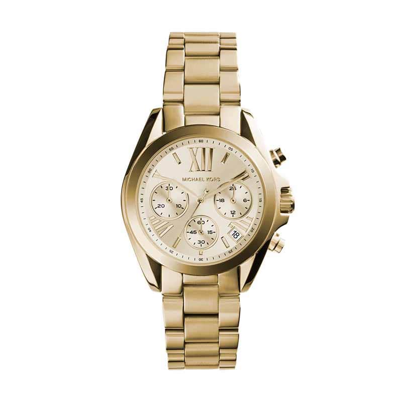 Michael Kors Mini Bradshaw Gold Watch MK5798 Quartz, Stainless Steel Strap, 36 MM