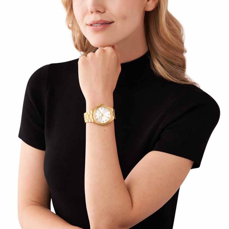 Michael Kors Lennox Gold Watch MK7391 Quartz, Stainless Steel Strap, 37 MM