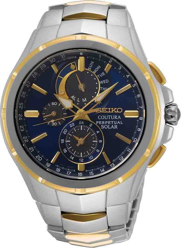Seiko SSC798P1 Coutura Perpetual Solar Watch, Men, 44MM