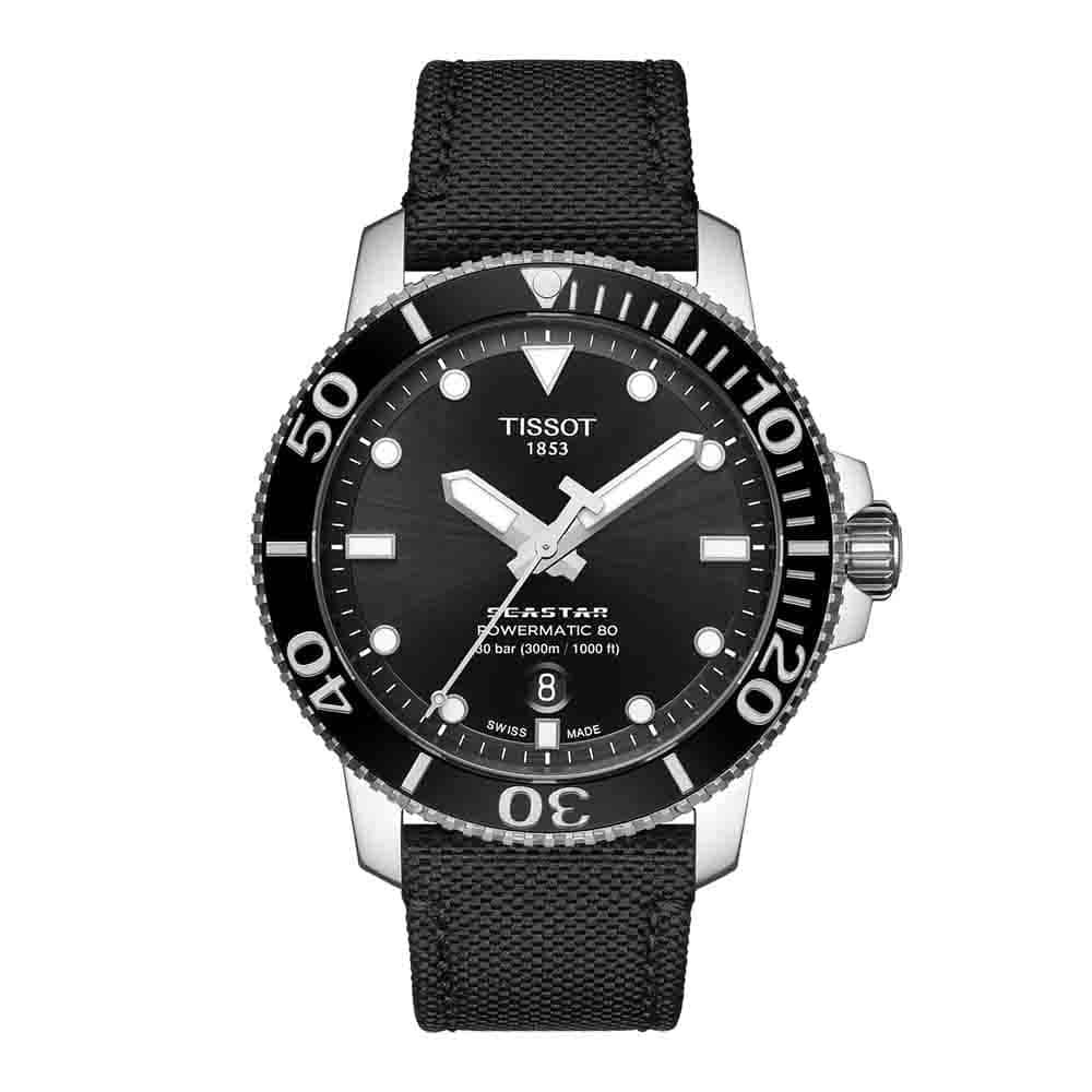 Tissot Seastar 1000 Powermatic 80 Watch, Green/Black, 43MM
