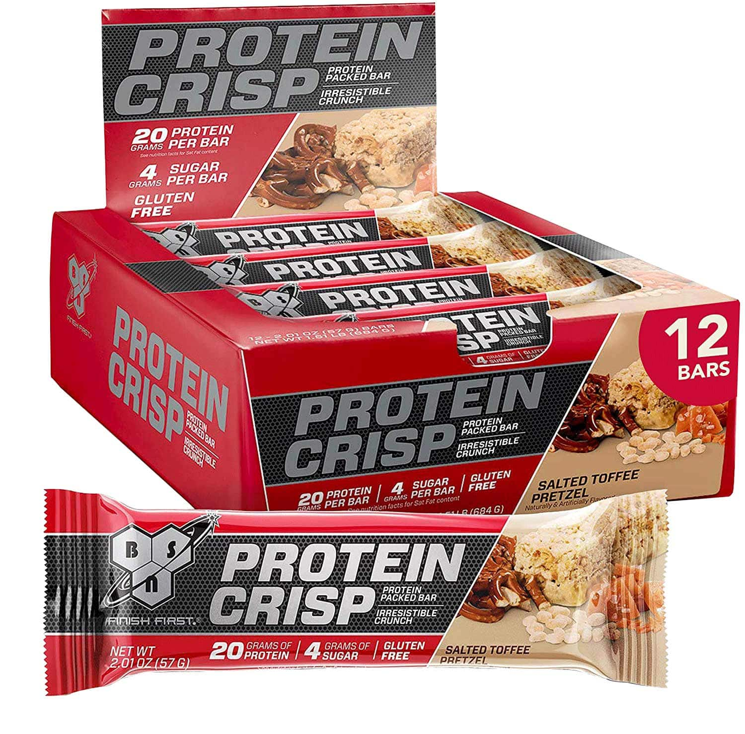 Protein Crisp Bar by Syntha-6 Whey Protein Salted Toffee Pretzel