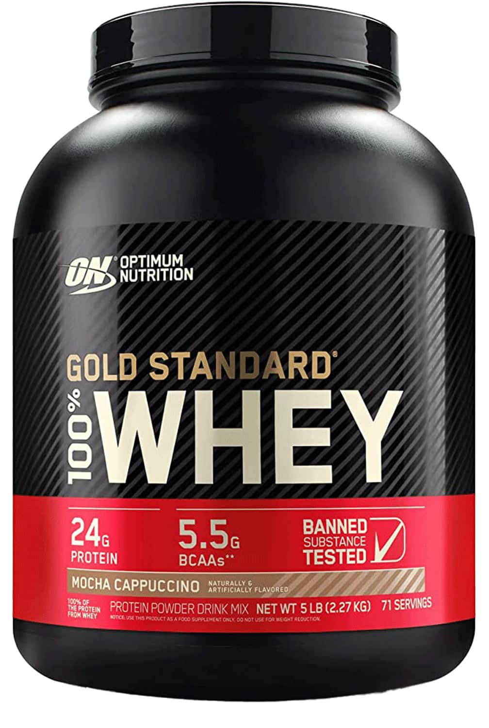 Optimum Nutrition Gold Standard 100 percent Whey Protein Powder, Mocha Cappuccino, 5 Pound