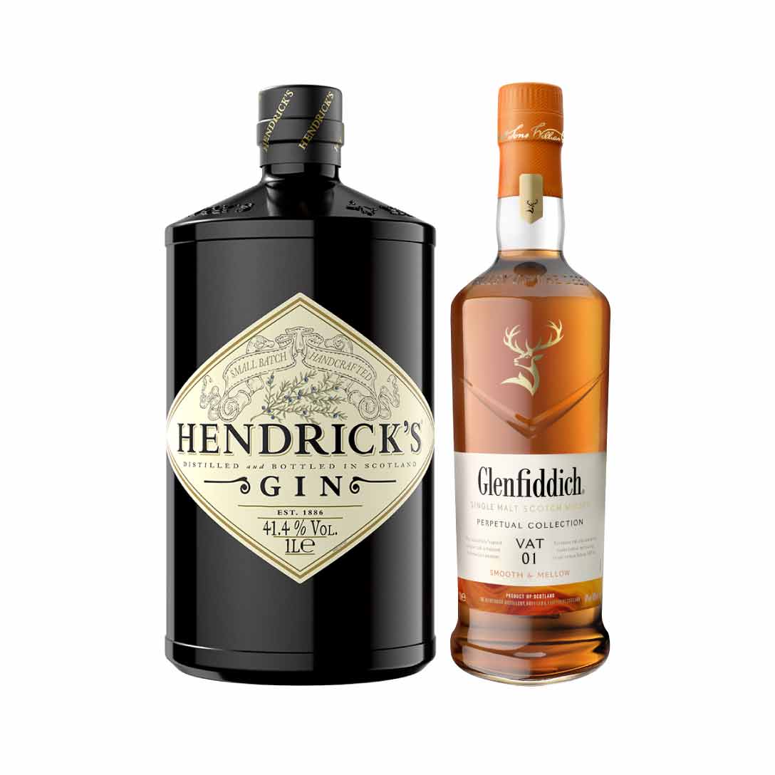 Hendrick's Gin 100cl & Glenfiddich VAT 1 PER 100cl