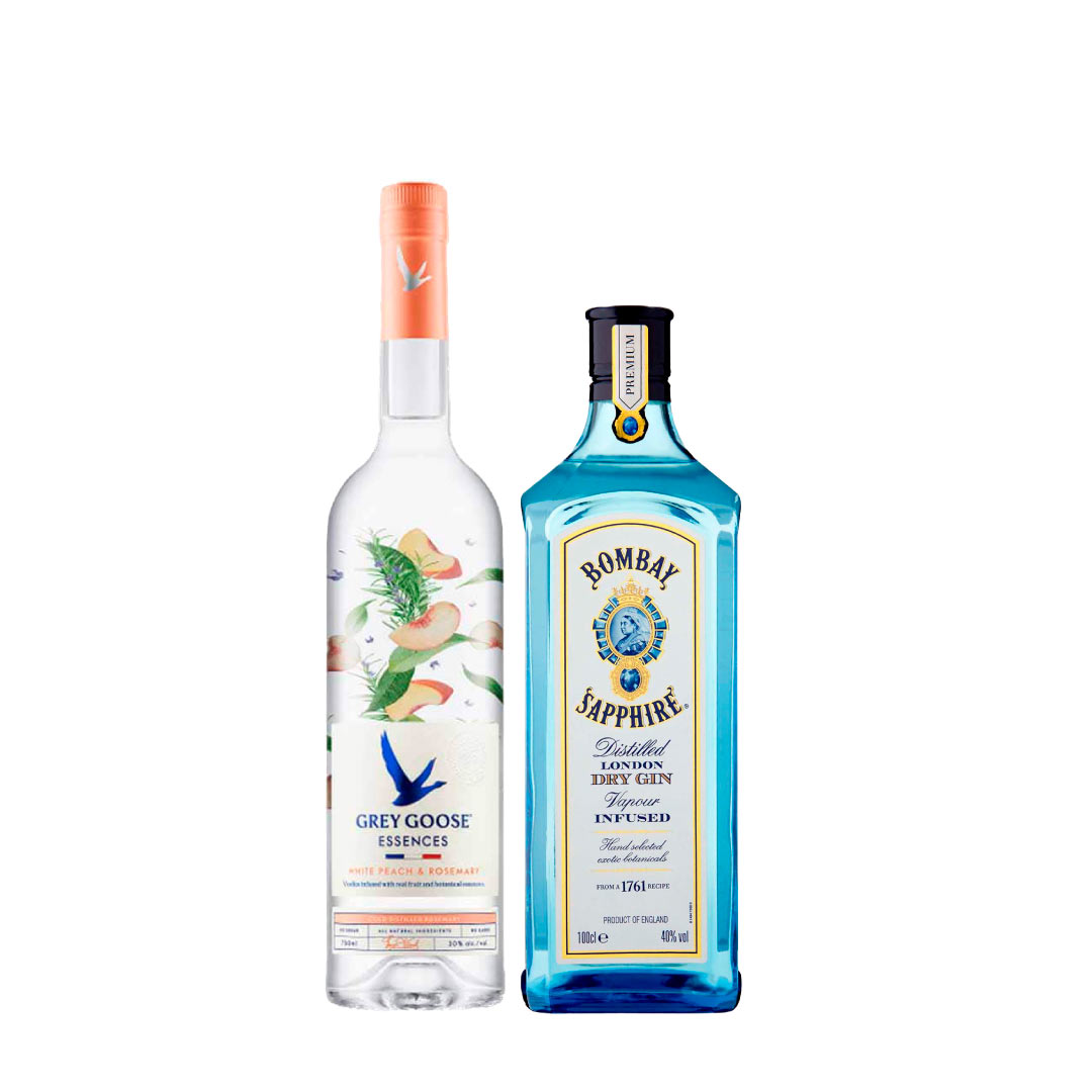 Grey Goose Essences Whitepeach & Rosemary 100cl & Bombay Sapphire 100cl