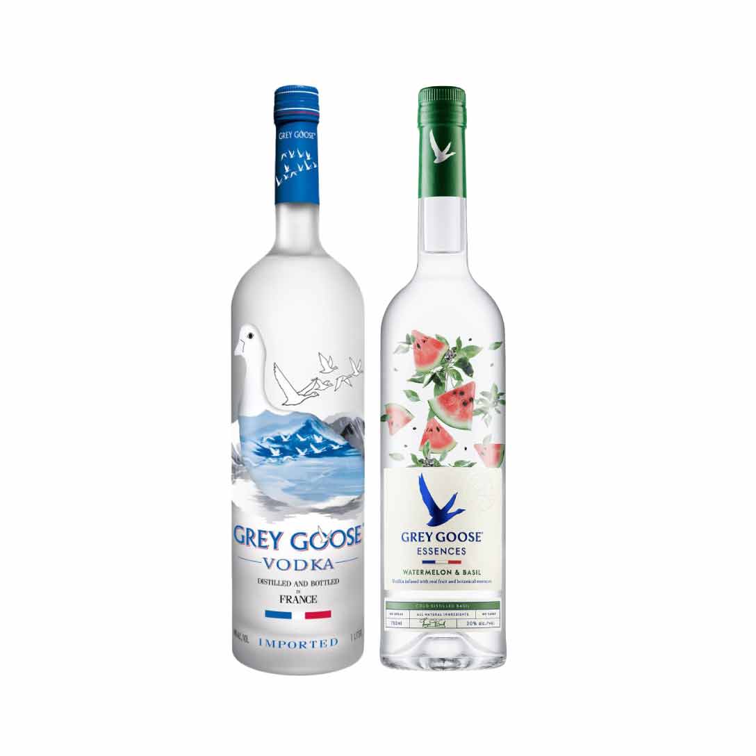 GREY GOOSE ORIGINAL 100 CL & GREY GOOSE ESSENCES WATERMELON & BASIL 100 CL