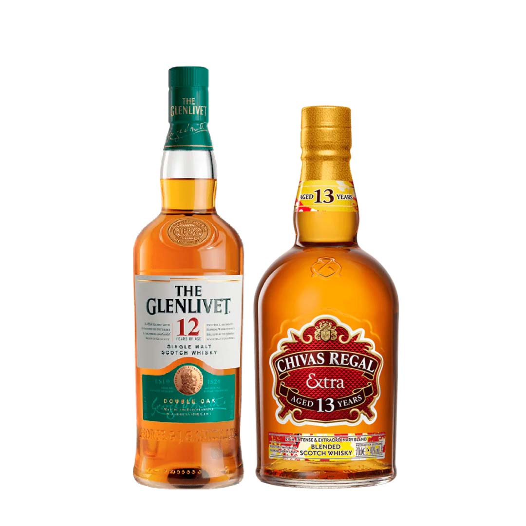 Glenlivet 12YO 100cl & Chivas Regal 13YO 100cl Sherry Cask
