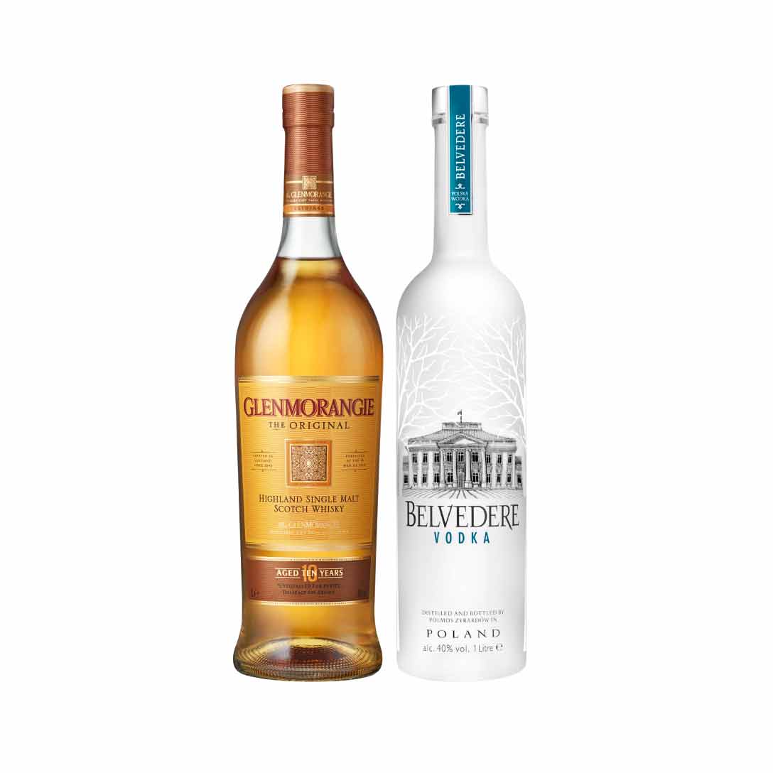 GLENMORANGIE THE ORG 100 CL & BELVEDERE VODKA 100 CL