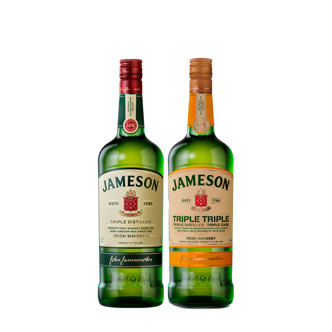 Jameson Irish 100cl & Jameson Triple Irish Whisky 40% 100cl